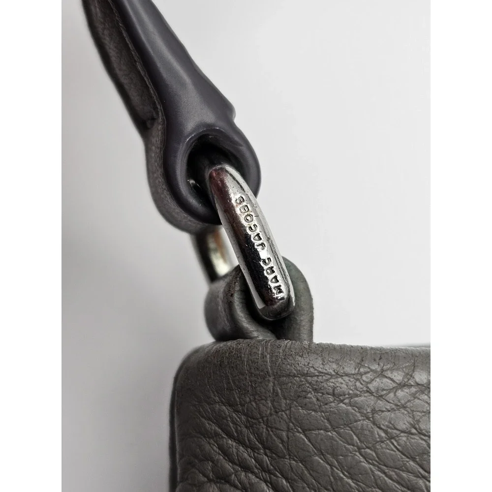 MARC JACOBS Classic Q Percy Small Gray Leather Crossbody Bag Grey Purse New York
